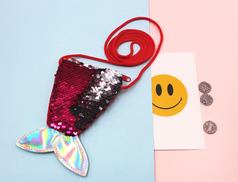 Women's & Children's & Mermaid Lanyard Fish Tail Two-color Coin Purses
