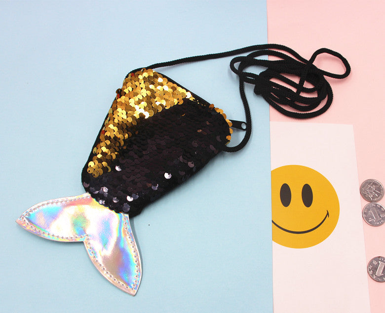 Women's & Children's & Mermaid Lanyard Fish Tail Two-color Coin Purses