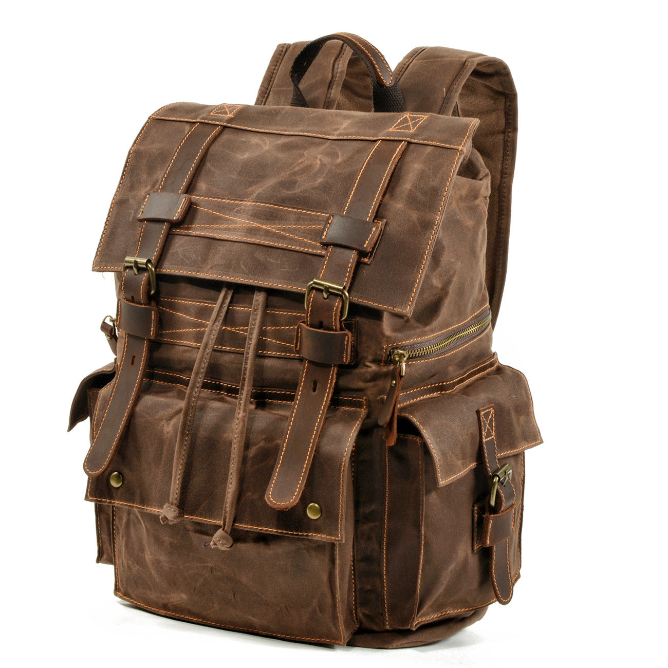 Women's & Men's Vintage And Beeswax Canvas Leisure Crazy Horse Backpacks