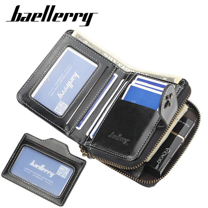 Women's Style Oil Wax Leather Fashion Hasp Purses