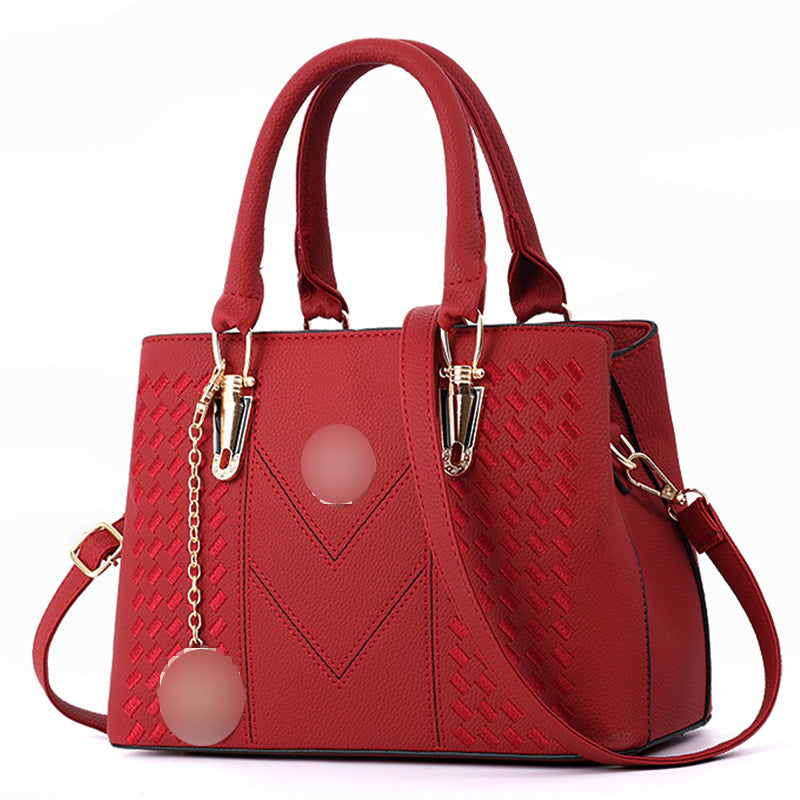Women's Korean Fashion Embroidery Thread Big Handbags