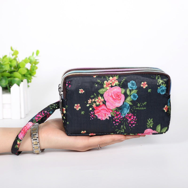 Women's Long Fabric Clutch Zipper Large Capacity Bags