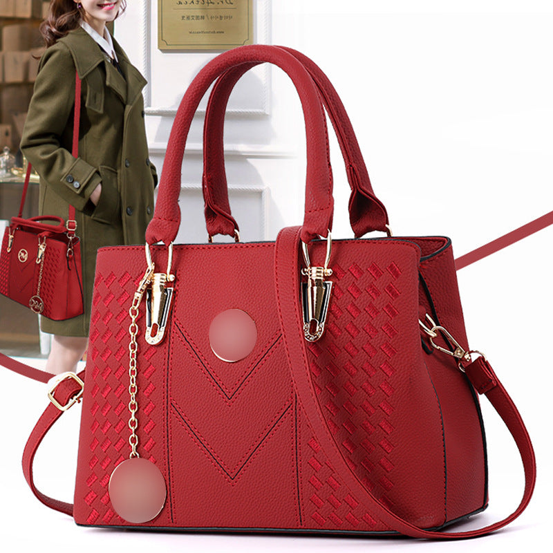Women's Korean Fashion Embroidery Thread Big Handbags