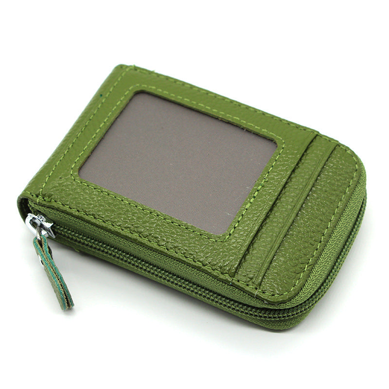 Women's & Men's & First Layer Cowhide Expanding Clamp Genuine Leather Multiple Card Holder