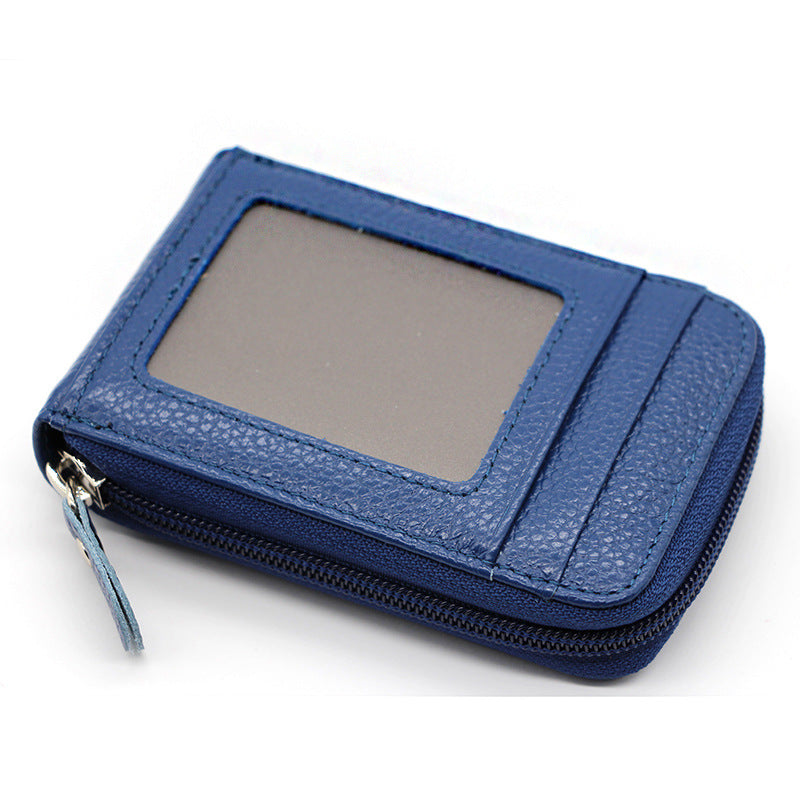 Women's & Men's & First Layer Cowhide Expanding Clamp Genuine Leather Multiple Card Holder