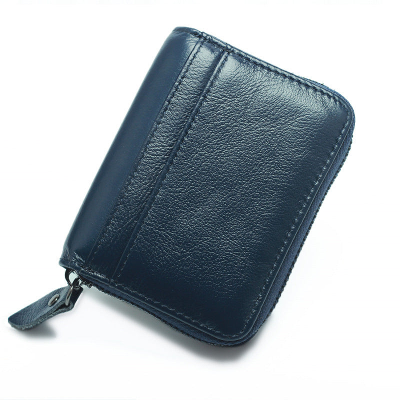 First Layer Cowhide Credit Organ Korean Style Card Holder