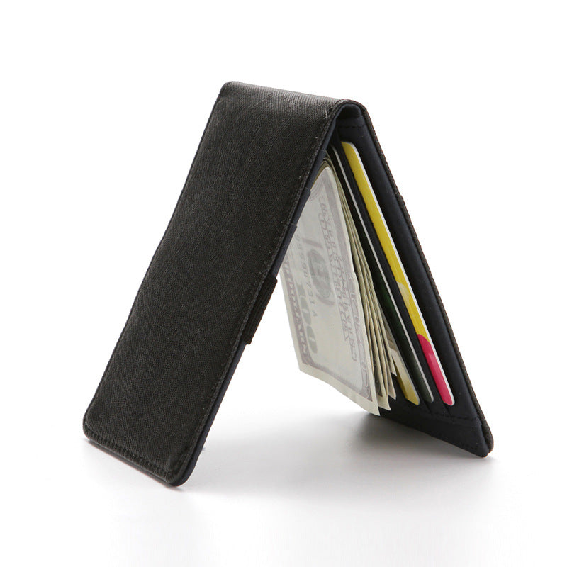 Men's Dollar Short Cross Pattern Elastic Band Card Holder