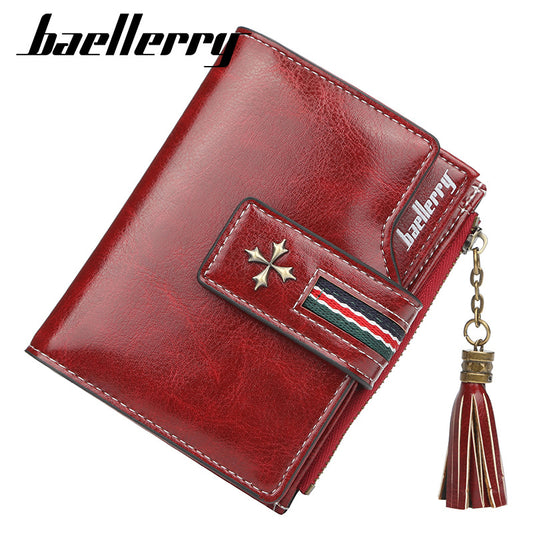 Creative Women's Personalized Tassel Zipper Short Ladies Wallets