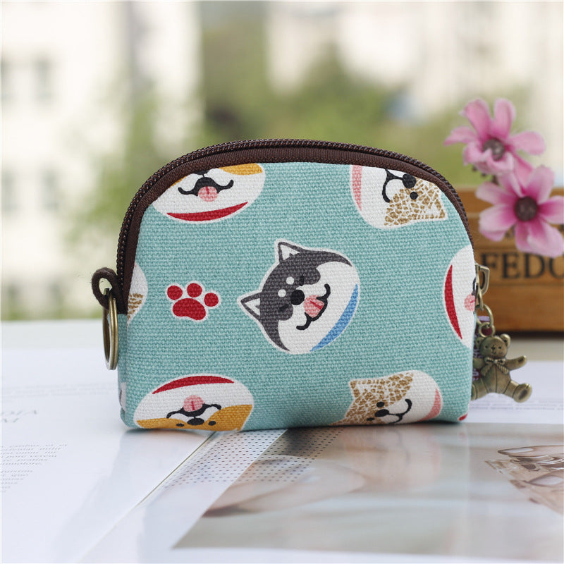 Men's Popular Classy Cute Cartoon Canvas Coin Purses