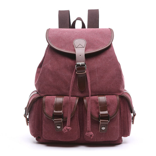 Women's Canvas Korean Style Trendy Solid Color Backpacks