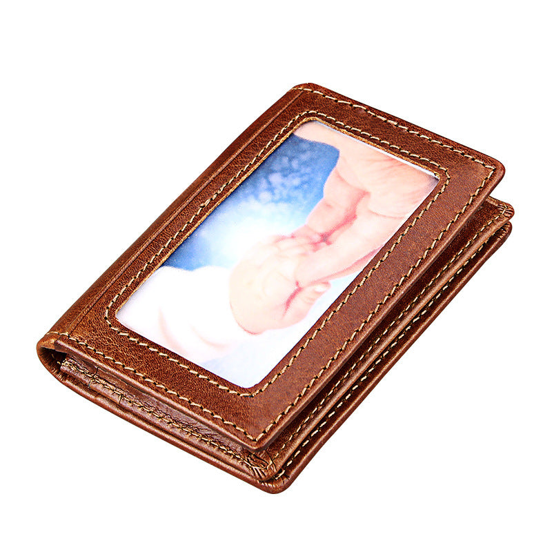 Women's & Men's & Genuine Leather Document Swiping Card Holder
