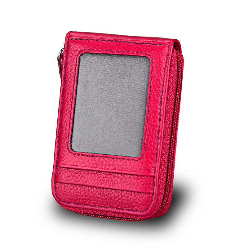 Men's First Layer Cowhide Expanding Genuine Leather Card Holder