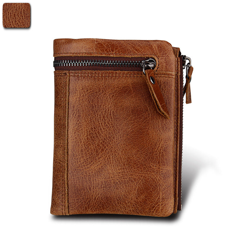 Men's Crazy Horse Leather Swiping For Man Men's Wallets