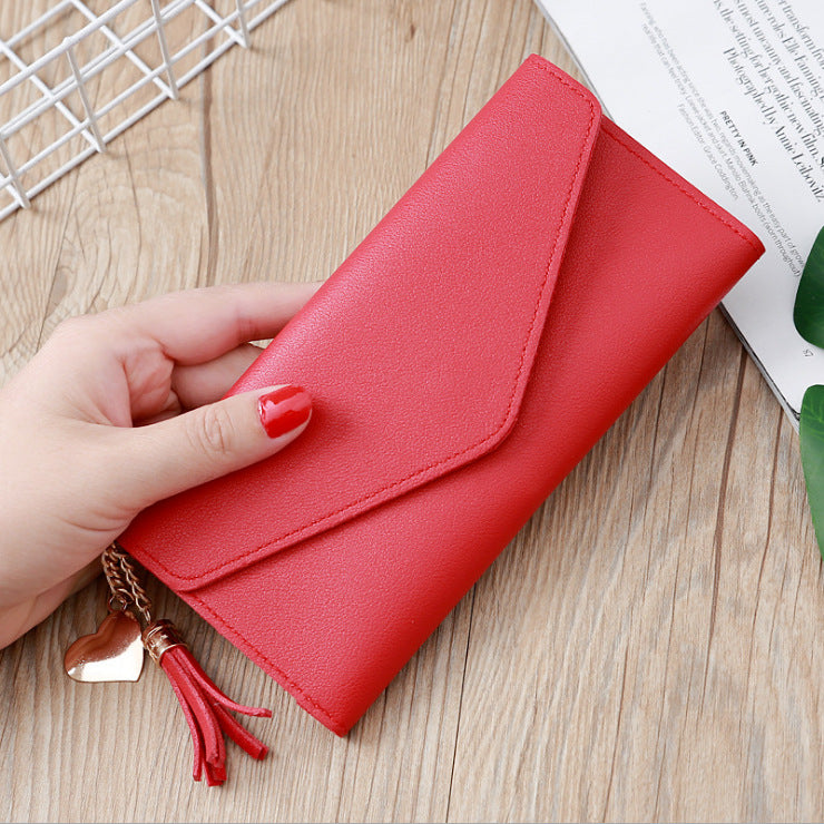 Women's Long Tassel Campus Pendant Stylish Versatile Ladies Wallets