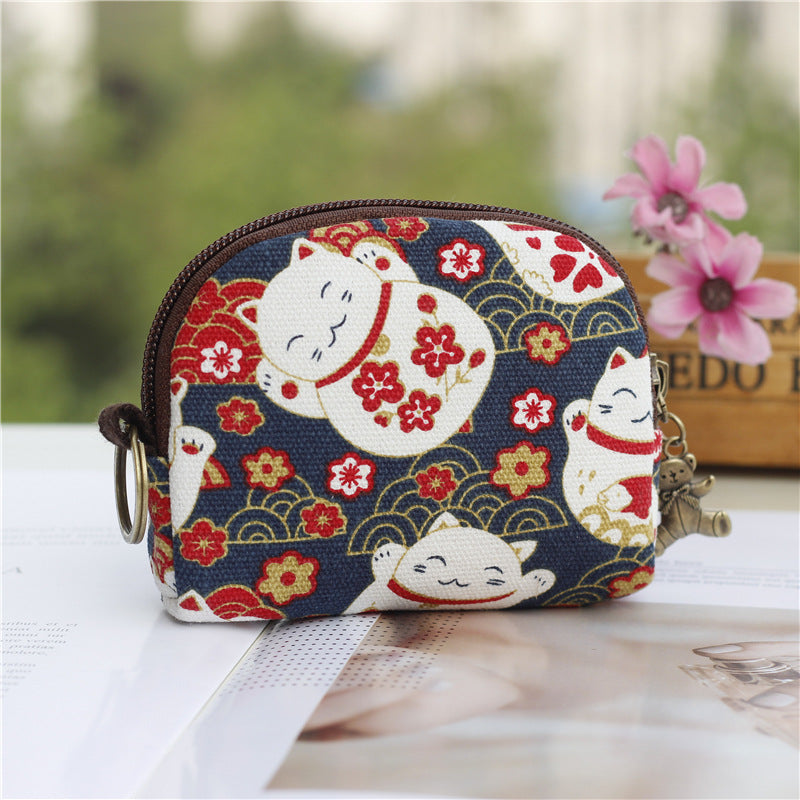 Men's Popular Classy Cute Cartoon Canvas Coin Purses
