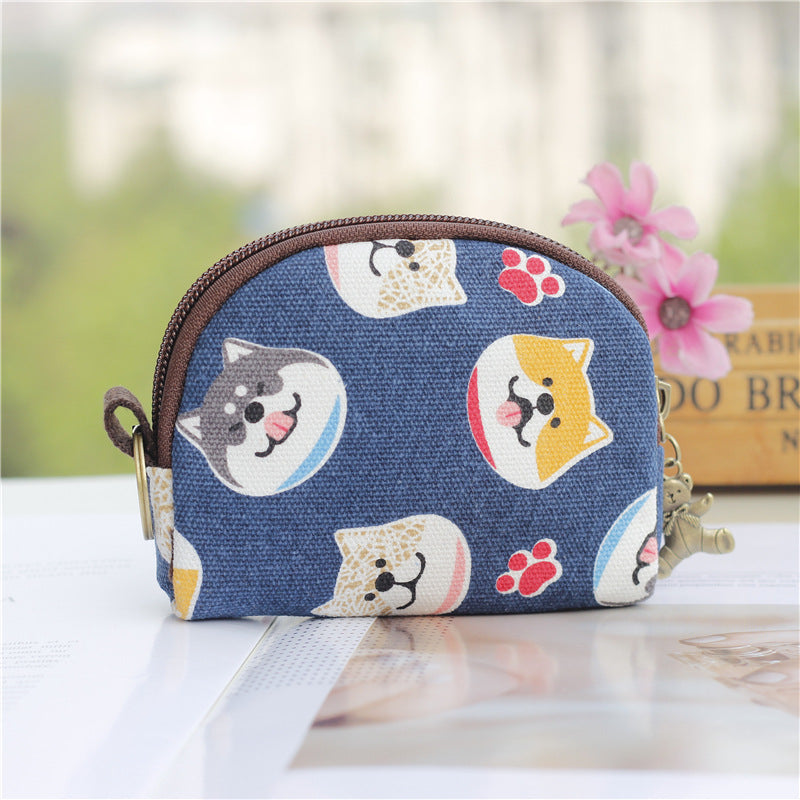 Men's Popular Classy Cute Cartoon Canvas Coin Purses
