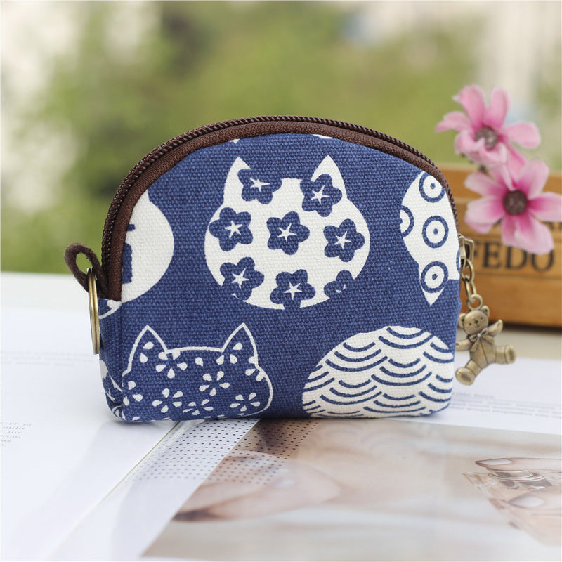 Men's Popular Classy Cute Cartoon Canvas Coin Purses