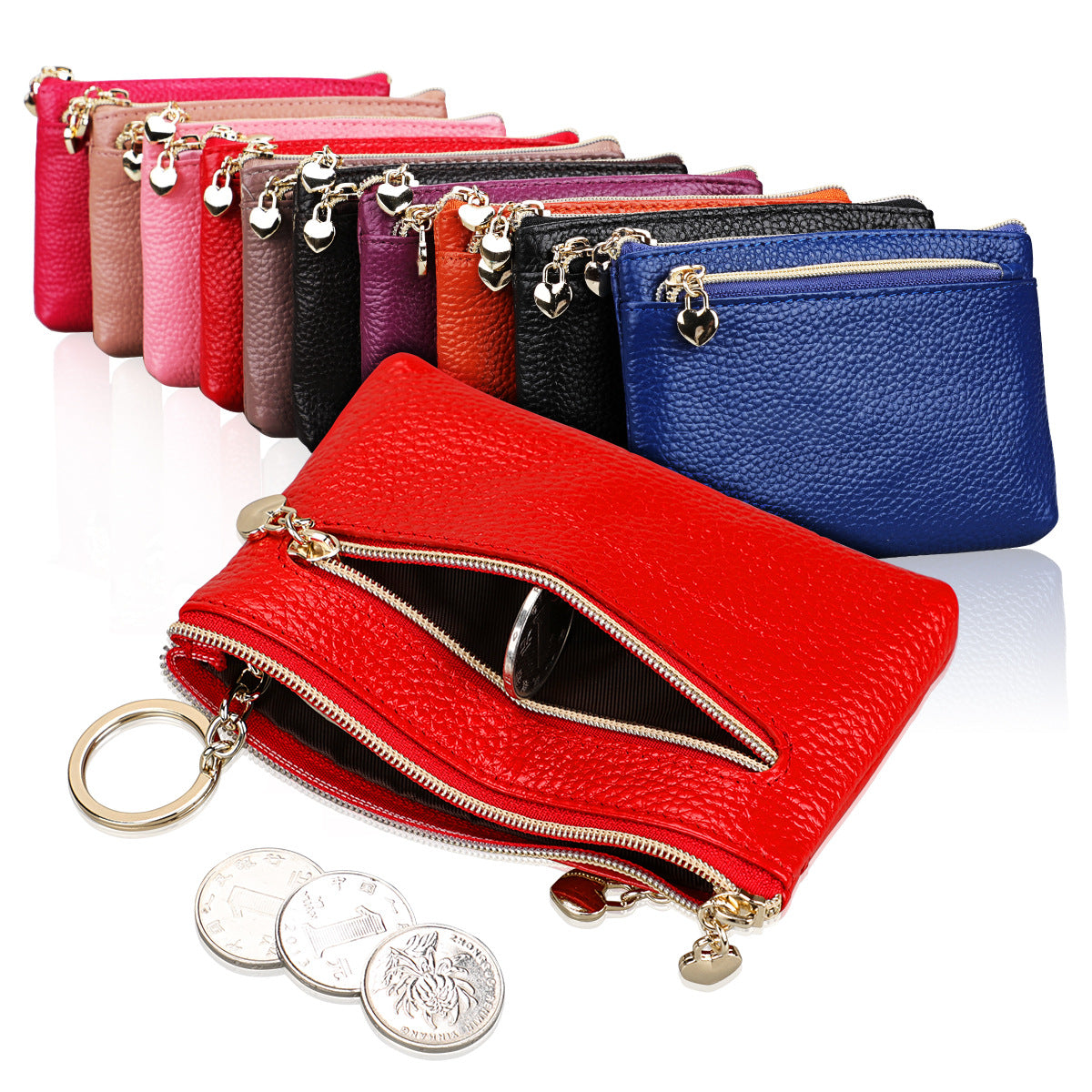Women's Slouchy Leather Car Multifunctional Compact Coin Purses