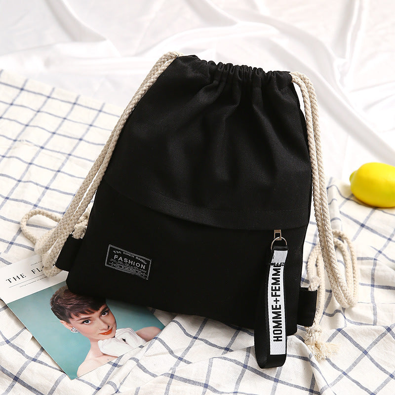 Women's Drawstring Canvas Make-up Primary Lightweight Sack Bags