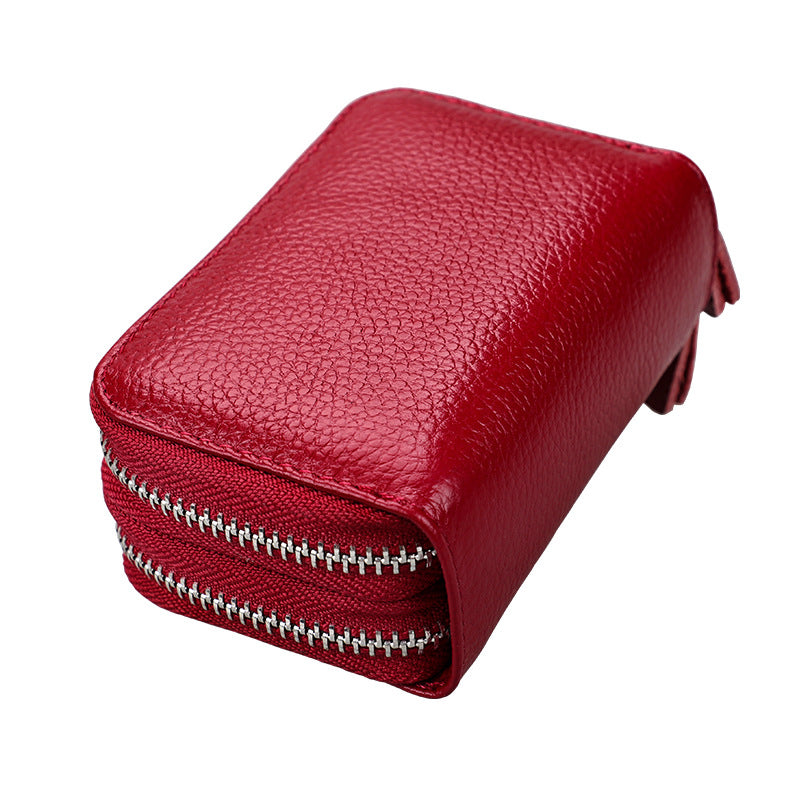 First Layer Cowhide Organ Korean Style Card Holder