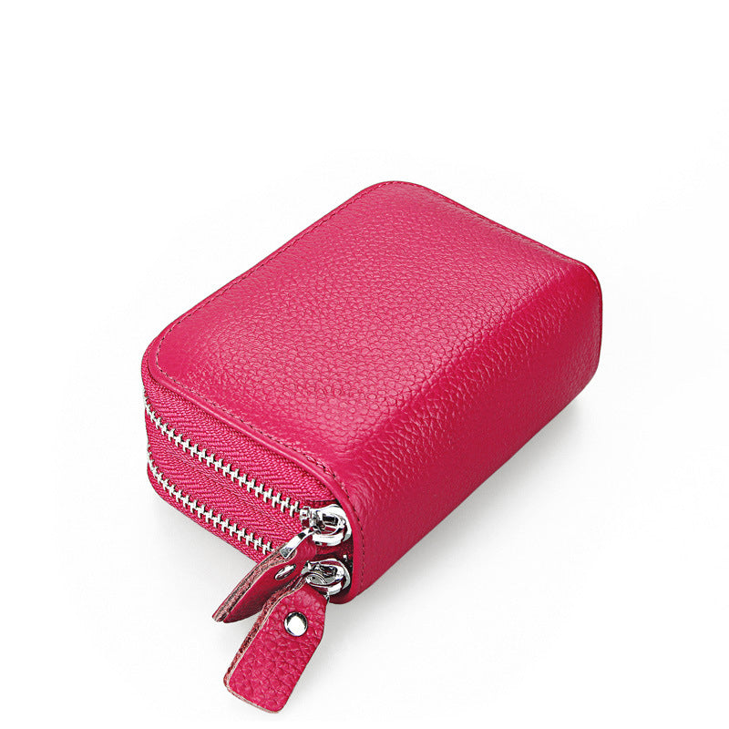 First Layer Cowhide Organ Korean Style Card Holder