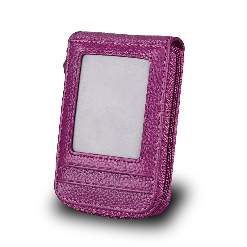 Men's First Layer Cowhide Expanding Genuine Leather Card Holder