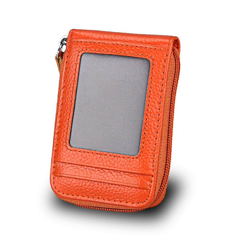 Men's First Layer Cowhide Expanding Genuine Leather Card Holder