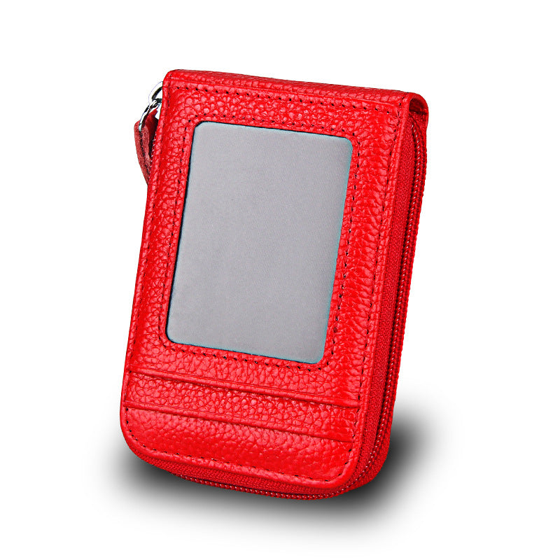 Men's First Layer Cowhide Expanding Genuine Leather Card Holder