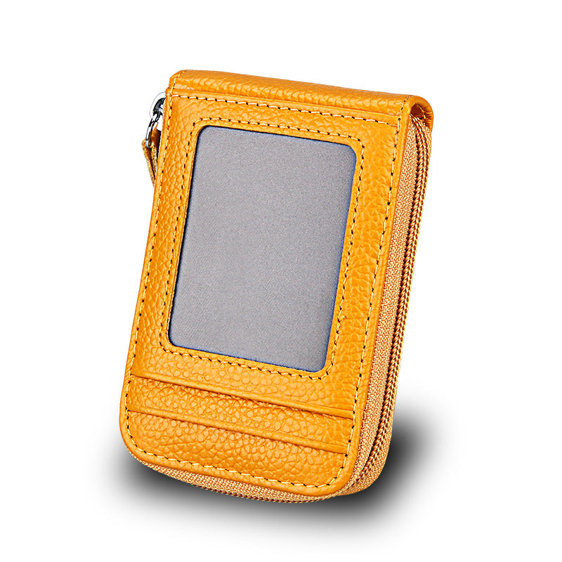 Men's First Layer Cowhide Expanding Genuine Leather Card Holder