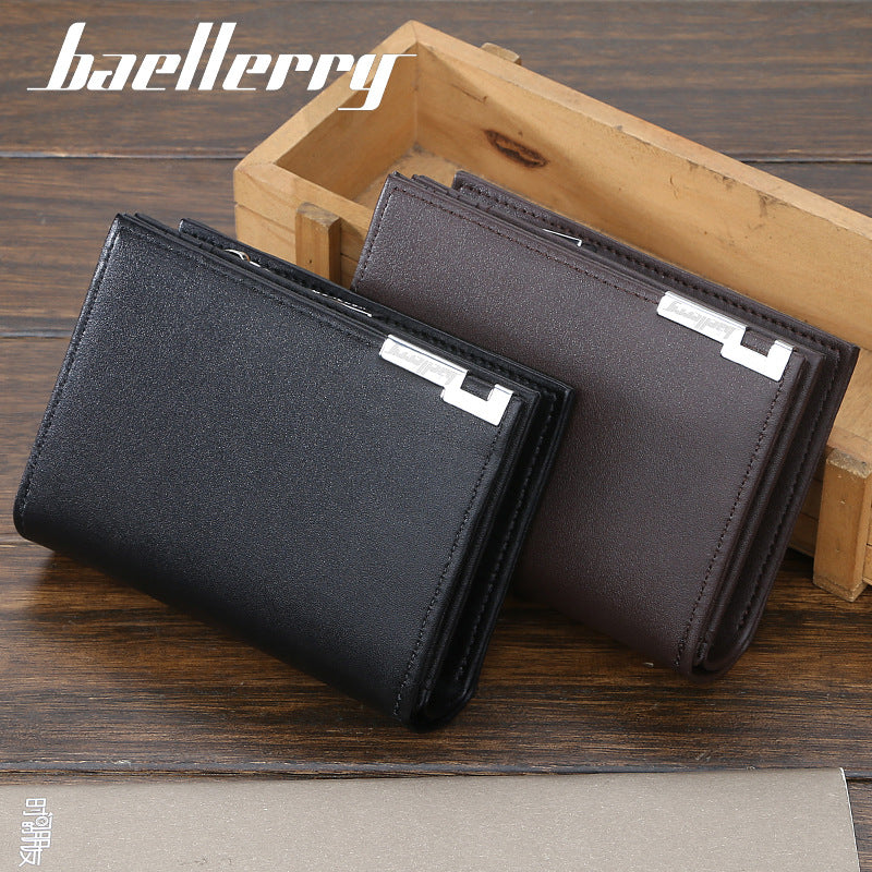 Men's Short Fashion Expanding Large Capacity Zipper Men's Wallets