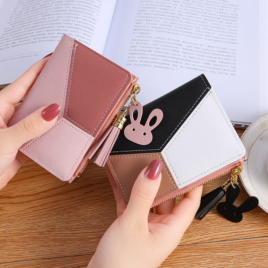 Women's Short Zip Korean Style Tassel Simple Purses