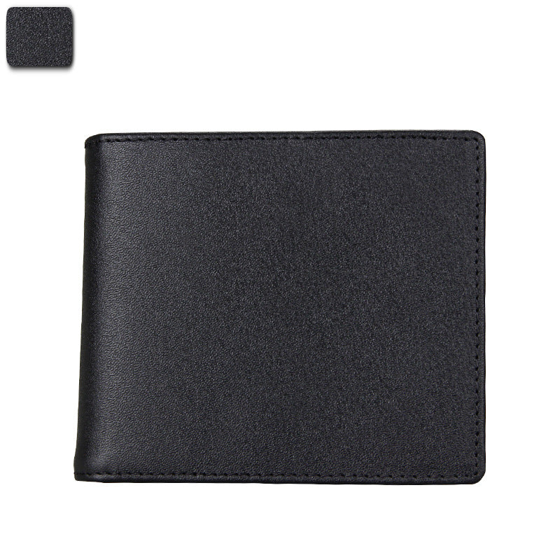 Men's Swiping Genuine Leather Crazy Horse Short Men's Wallets