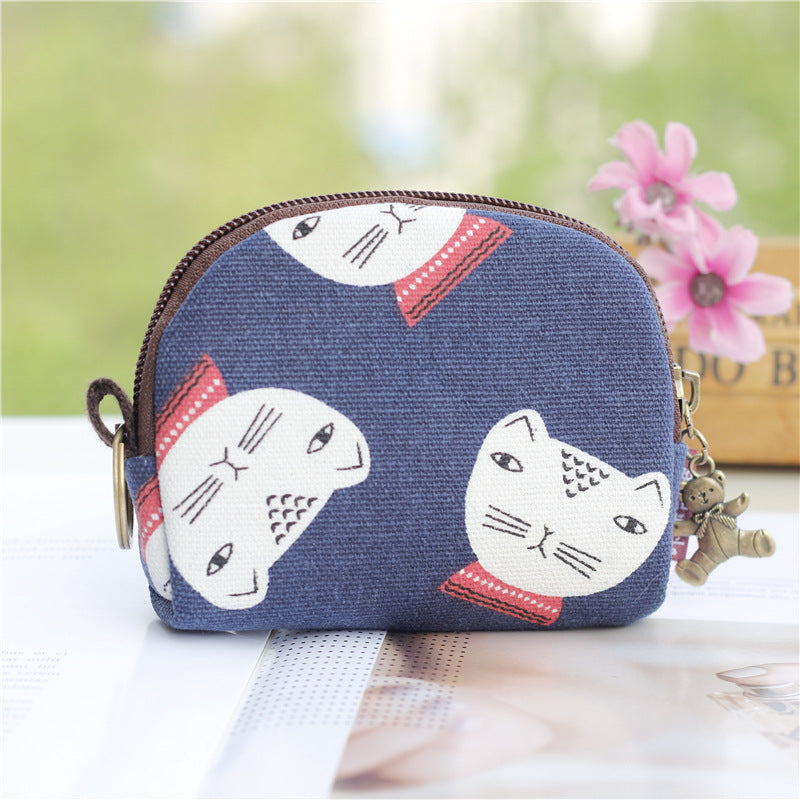 Men's Popular Classy Cute Cartoon Canvas Coin Purses