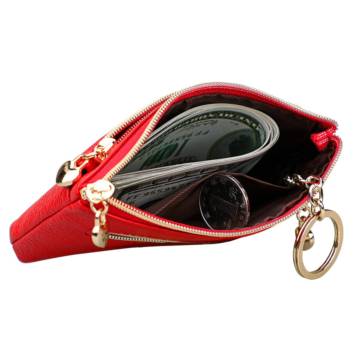Women's Slouchy Leather Car Multifunctional Compact Coin Purses