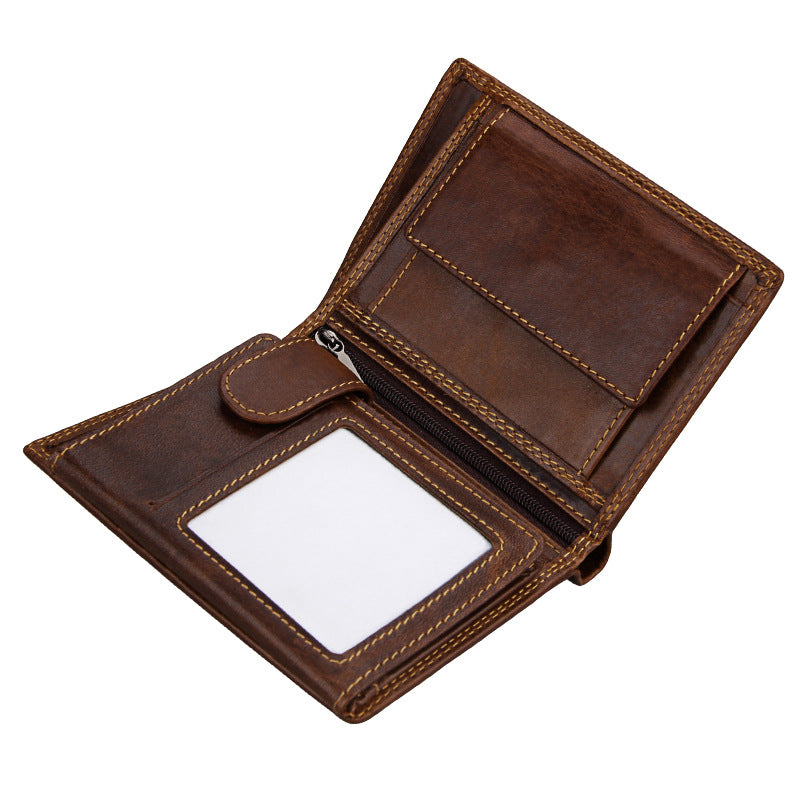 Unique Men's Versatile Blocked Vintage Vertical Men's Wallets