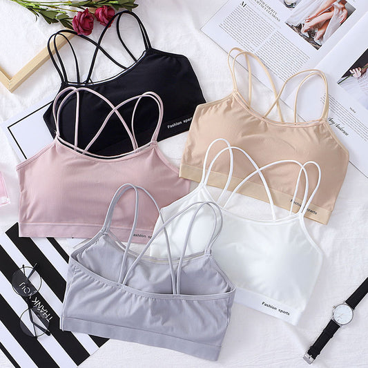 Thread Smooth Skin Wrapped Chest Thin Tanks Camis