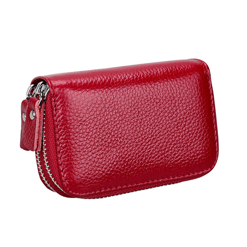 First Layer Cowhide Organ Korean Style Card Holder