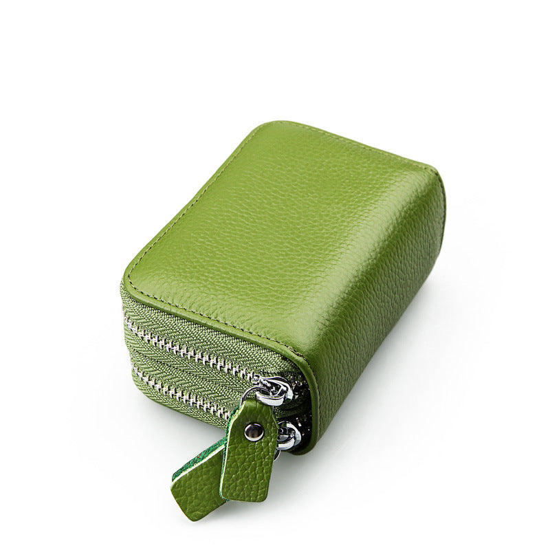 First Layer Cowhide Organ Korean Style Card Holder