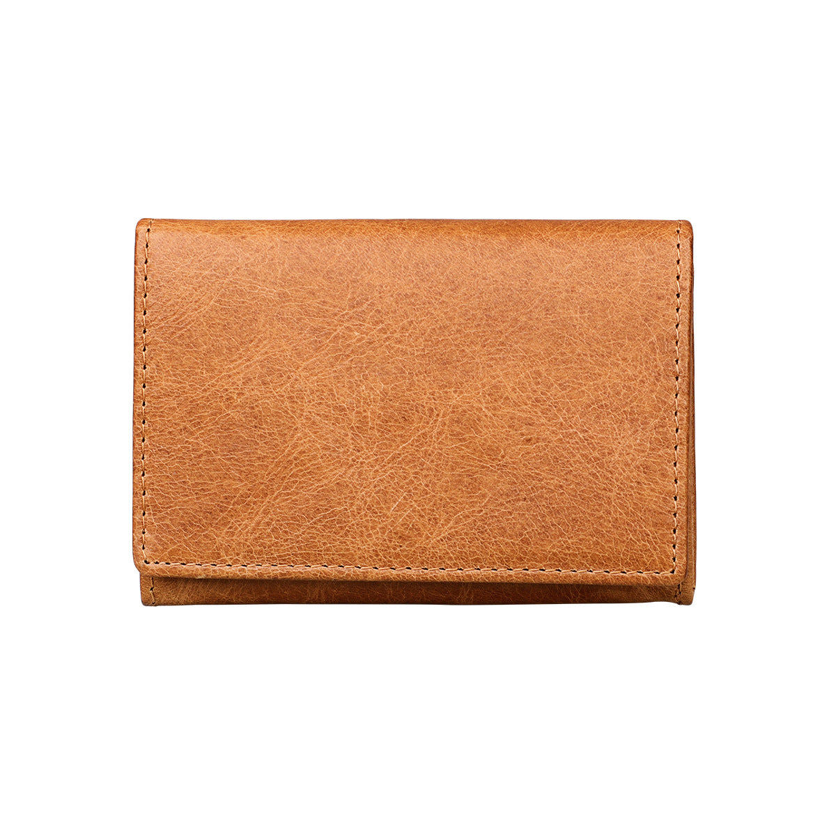 Women's & Men's & Genuine Leather Short Clutch Clamp Card Holder