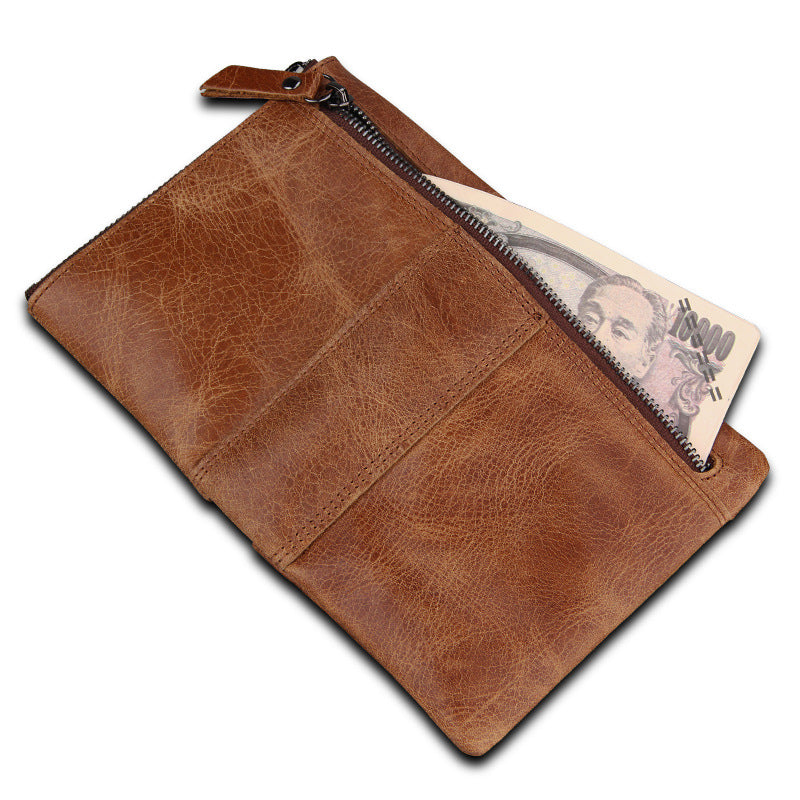 Men's Crazy Horse Leather Swiping For Man Men's Wallets