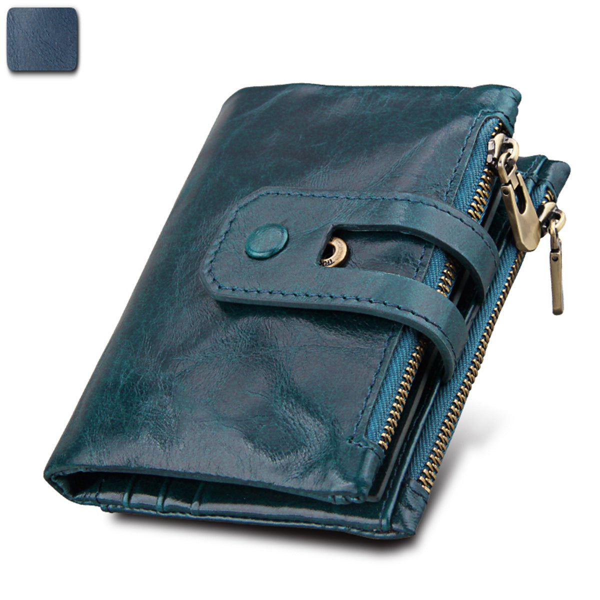 Man Swiping First Layer Cowhide Crazy Men's Wallets