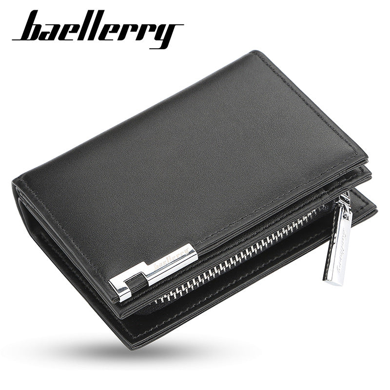 Men's Short Fashion Expanding Large Capacity Zipper Men's Wallets