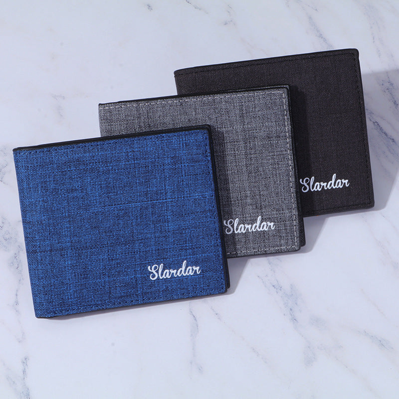 Men's Short Canvas Fashion Simple Green High Men's Wallet
