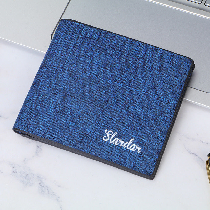 Men's Short Canvas Fashion Simple Green High Men's Wallet