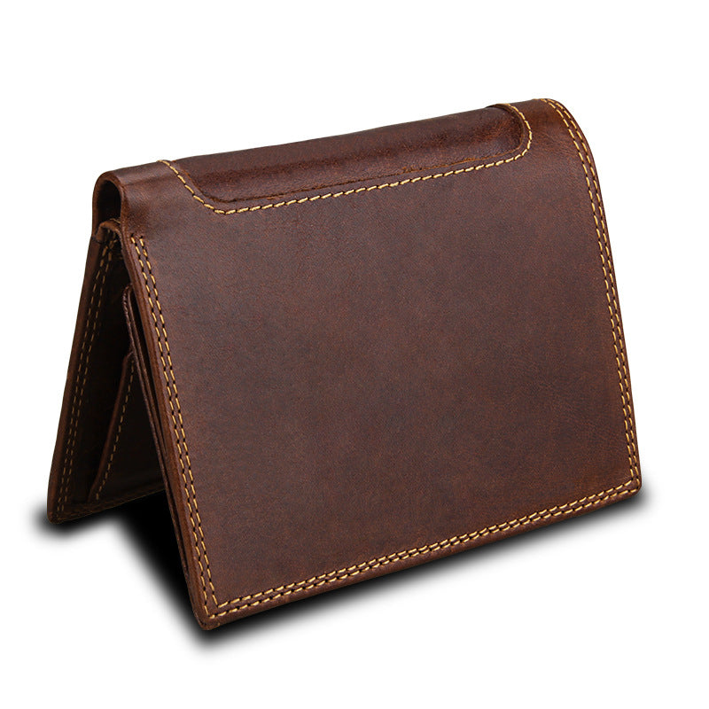 Unique Men's Versatile Blocked Vintage Vertical Men's Wallets