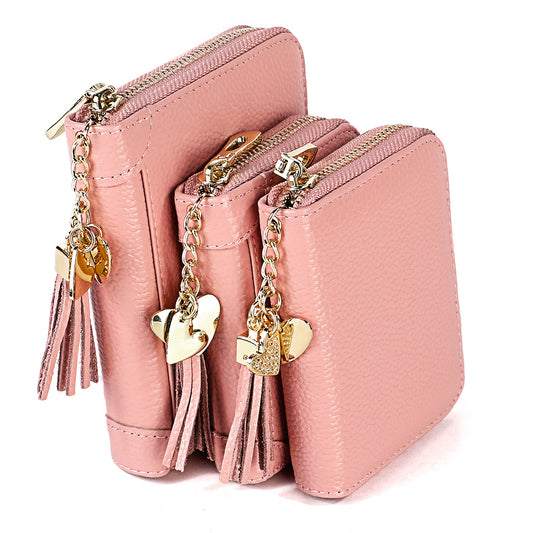 Women's Leather Swiping Large Capacity Multiple Card Holder