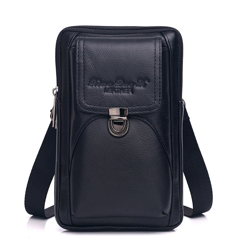 Men's Genuine Leather Multifunctional Mobile Cowhide Bags
