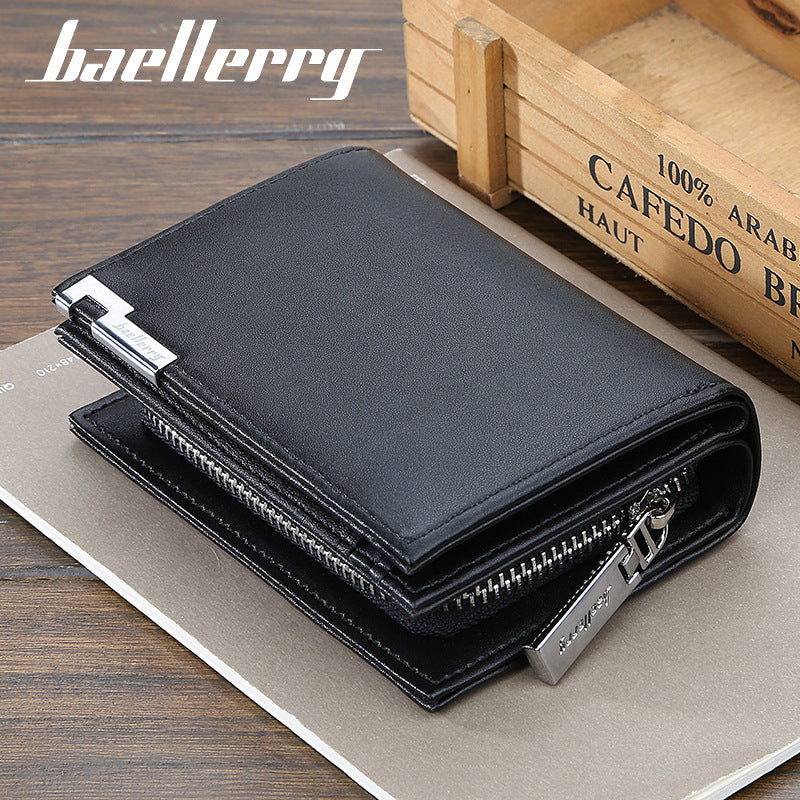 Men's Short Fashion Expanding Large Capacity Zipper Men's Wallets