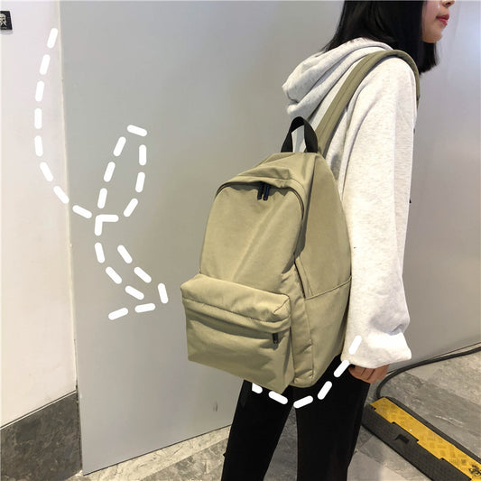Light Vintage Style Solid Color Nylon Backpacks