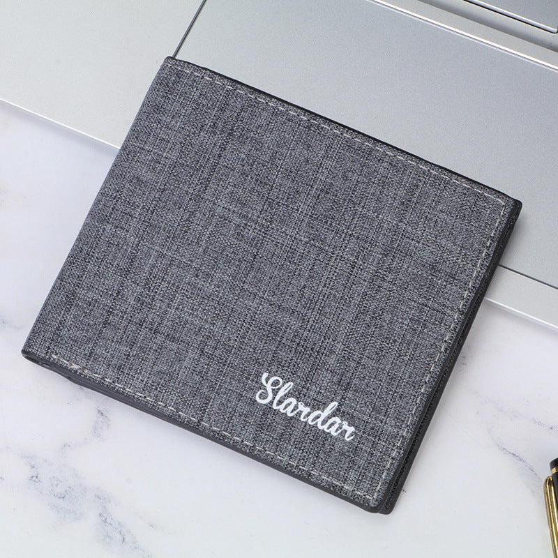 Men's Short Canvas Fashion Simple Green High Men's Wallet